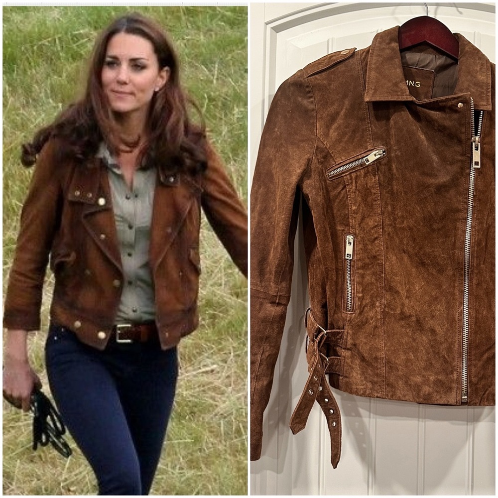 Mango brown suede jacket - Kate Middleton